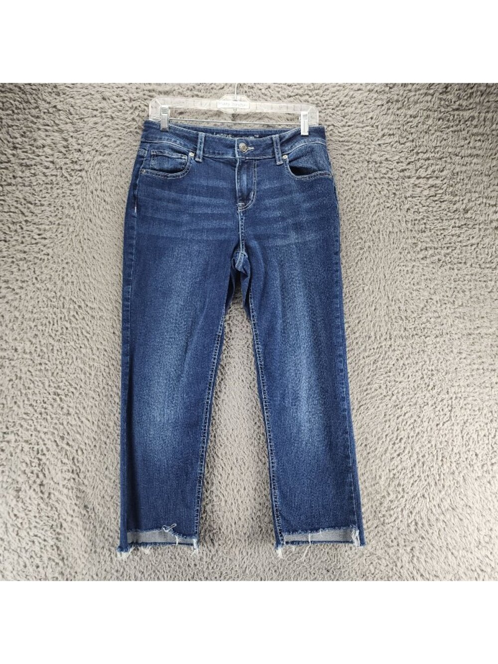 Maurices Womens 6 Short Blue M Jeans Stretch Denim Straight Ankle